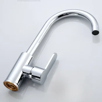 Chrome Stainless Steel Single Handle Hot And Cold Mixer Water Tap Kitchen Faucet Sink Faucet Deck Mounted Bathroom Faucet