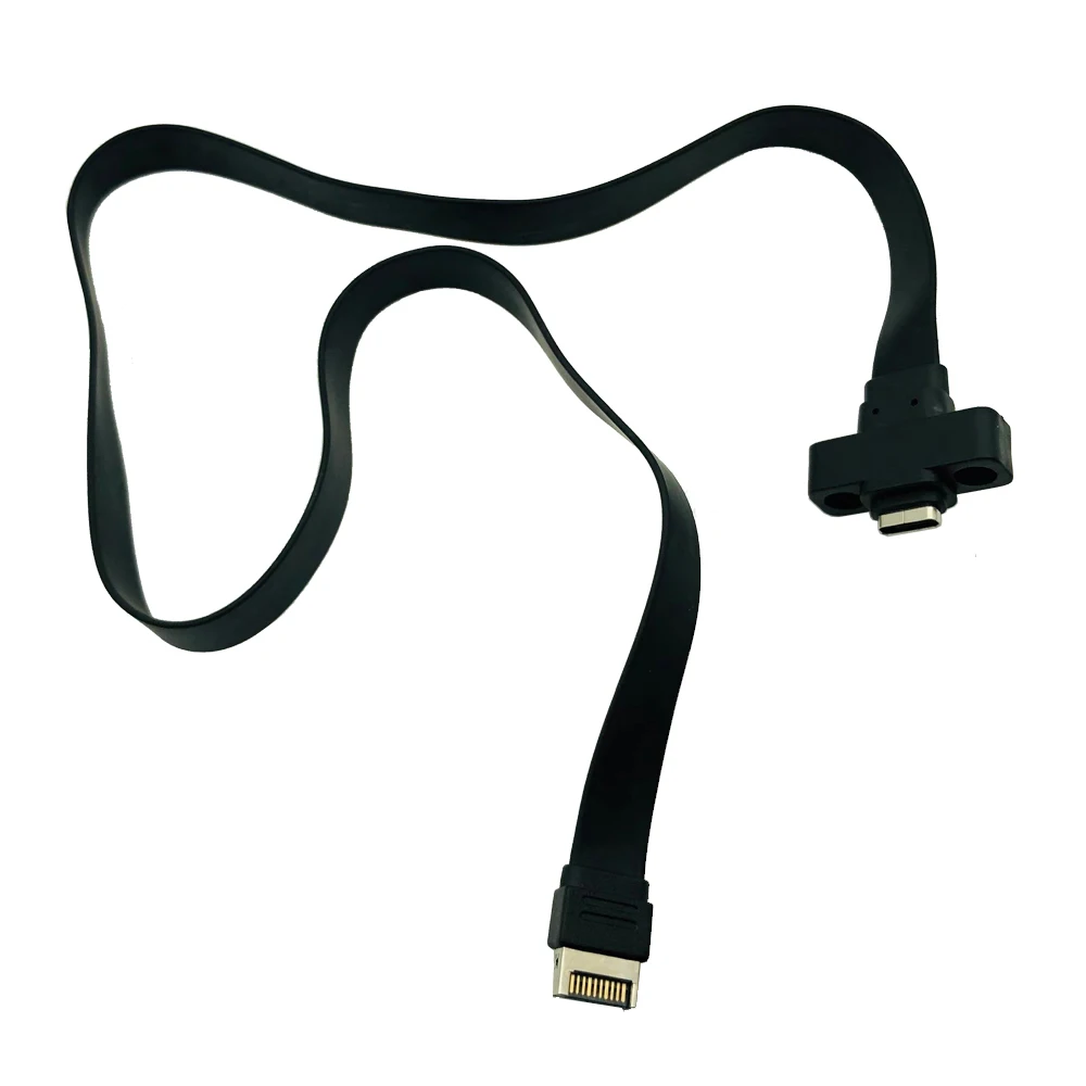 커넥터 USB 3.1 전면 패널 유형 E - 유형 C 연장 케이블 Gen 2 10Gbps 내부 어댑터 케이블(나사 2개 포함) 30cm/50cm/80cm