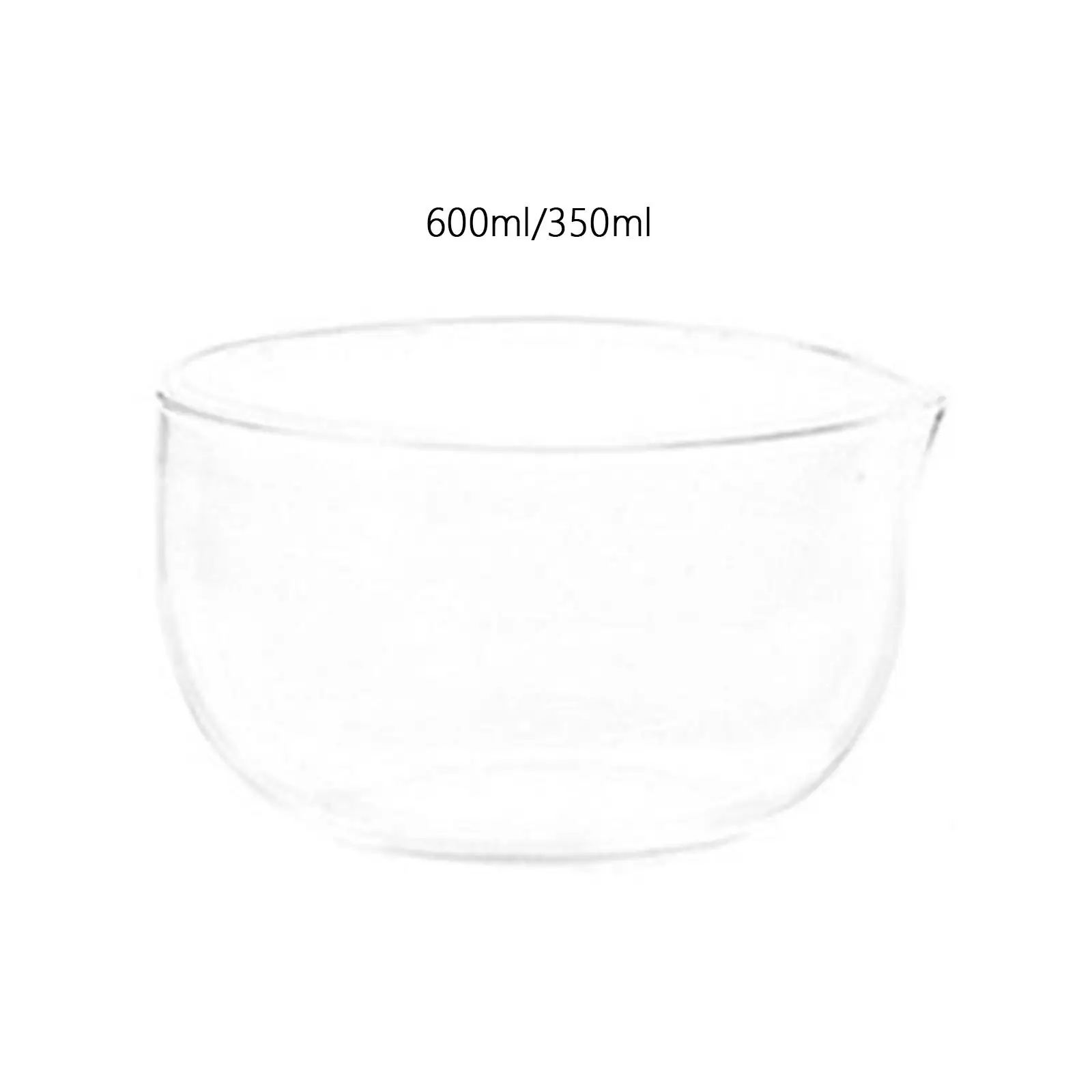 High Borosilicate Glass Matcha Bowl with Pour Spout Traditional Heat Resistant