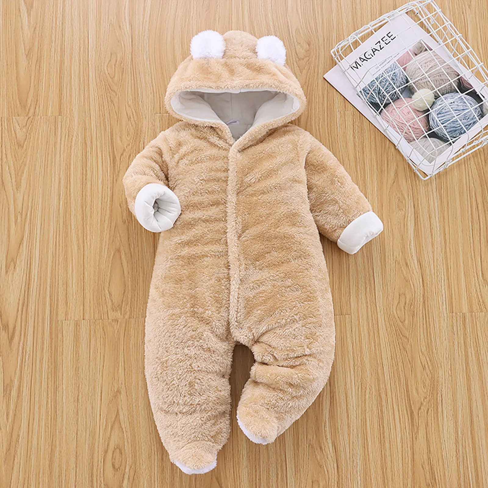

Easter Girl Outfit Infant Boys Girls Long Sleeve Winter Fleece Solid Rabbit Ears Hooded Newborn Fall Romper for Baby Girls