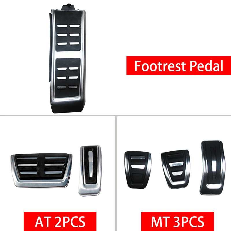 AT MT Car Foot Pedals For Audi A5 8T 8F 8W6 2007~ Fuel Brake Footrest Non-slip No Drilling Pedal Cover Pads Auto Accessories