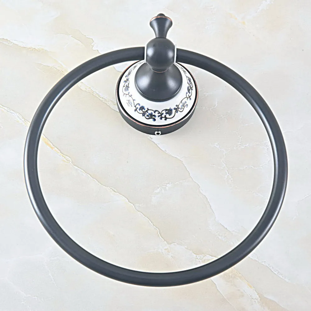 Wall Mount Black Oil Rubbed Bronze Towel Ring,Towel Holder,Towel Bar Bathroom Accessories Useful for Bathroom tba755