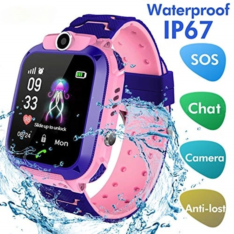 

2024 New 2G Kids Smartwatch Waterproof SOS Photo Camera Phone Voice Call LBS Location Child Clock Smart Watch Gift for