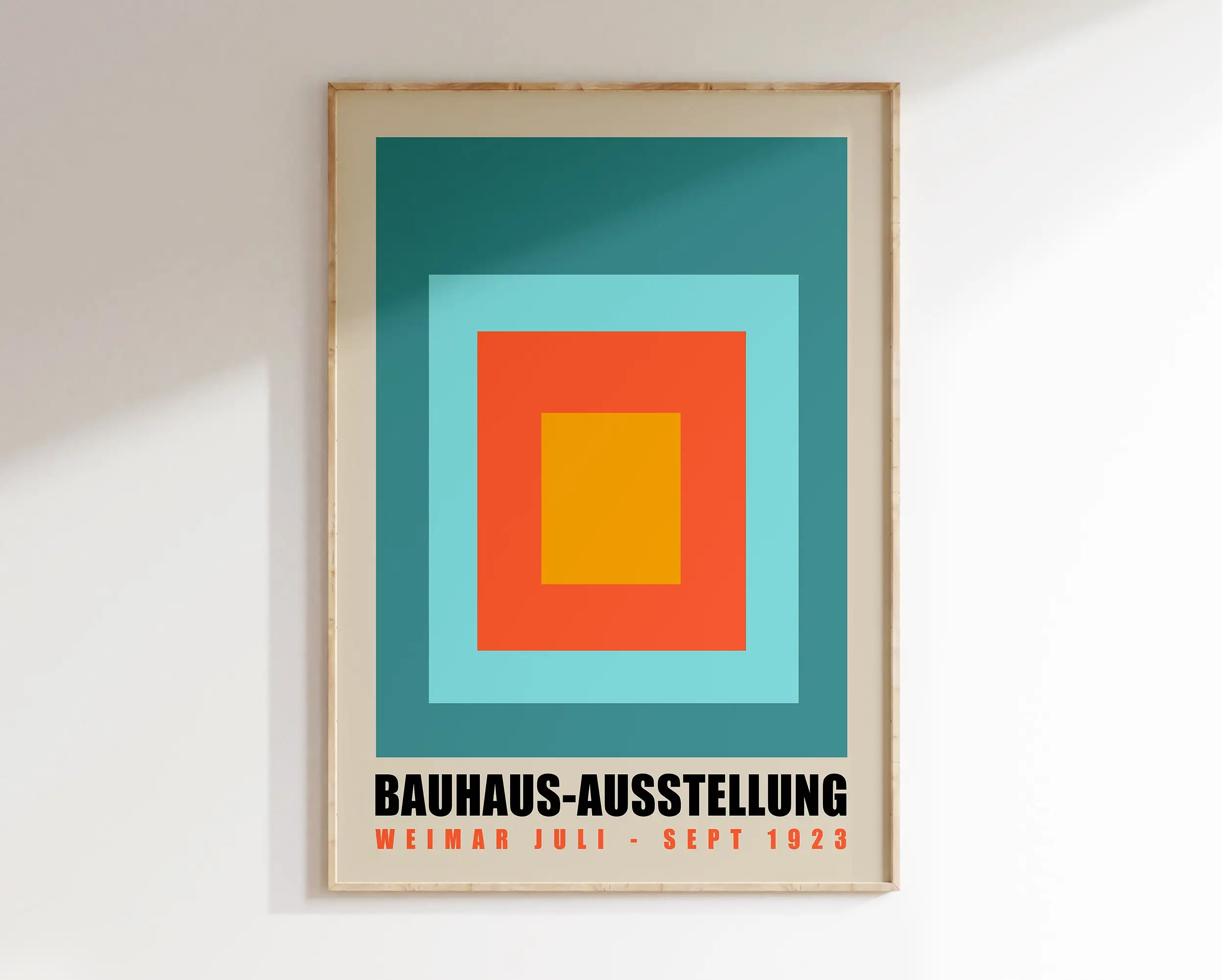 Modernist Bauhaus Geometric Canvas Poster Retro Mid Century Home Decor Wall Art