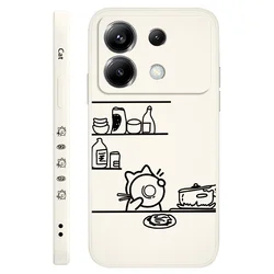 Cooking Cat Themed Silicone Phone Case - Charming & Durable Cover - Poco F6 Pro (White 1)