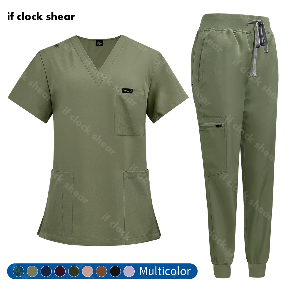 Unisex Doctor and Nurse Scrubs Jogger Sets Nursing Uniform Surgical Suit Women and Men Medical Nursing Surgery Uniform