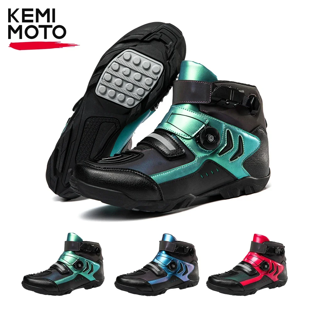 

Мотоциклетные мужские ботинки, Нескользящие водонепроницаемые сапоги для верховой езды, гоночные ботинки для внедорожников, локомотивы, резиновая обувь на плоской подошве, оригинал