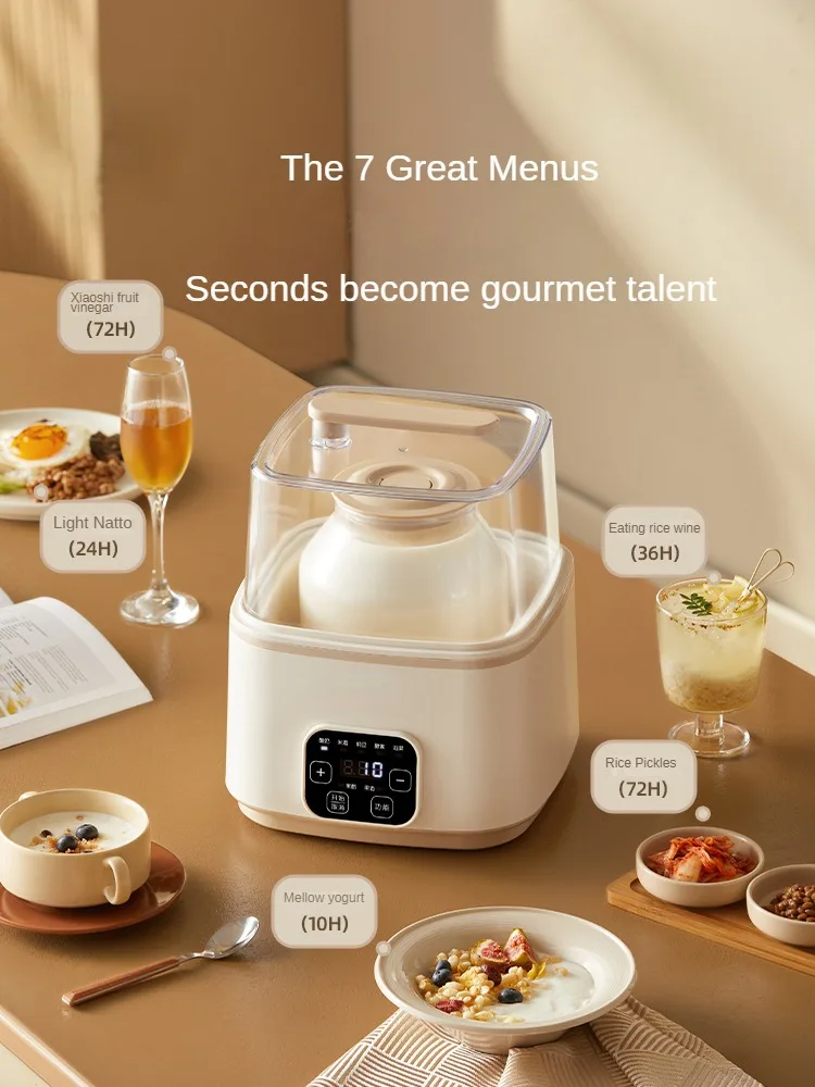 220V Electric Yogurt Maker Household Automatic Natto Fermenting Machine Rice Wine Fermentation Enzyme Machine & 2 Glass Cylinder 3