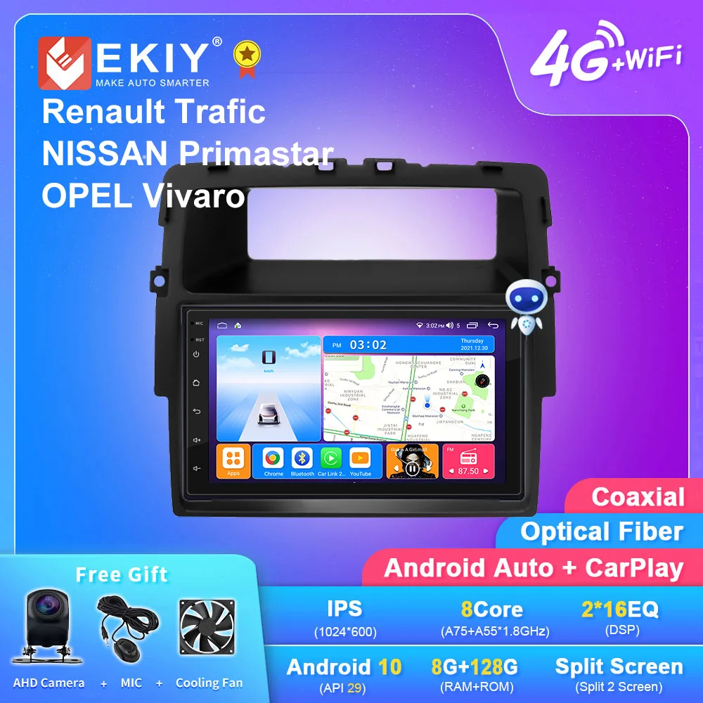 

EKIY T7 Android 10.0 For Renault Trafic For NISSAN Primastar For OPEL Vivaro Car Radio GPS Navigation 4G WIFI 2din Player NO DVD