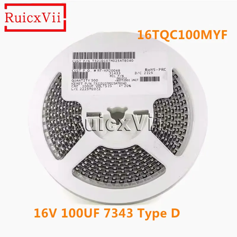 5pcs16V100UF7343TypeDUltra-ThinSMDPolymerTantalumCapacitors16TQC100MYFPOSCAPLowESR50mOhmsNewOriginal-AliExpress