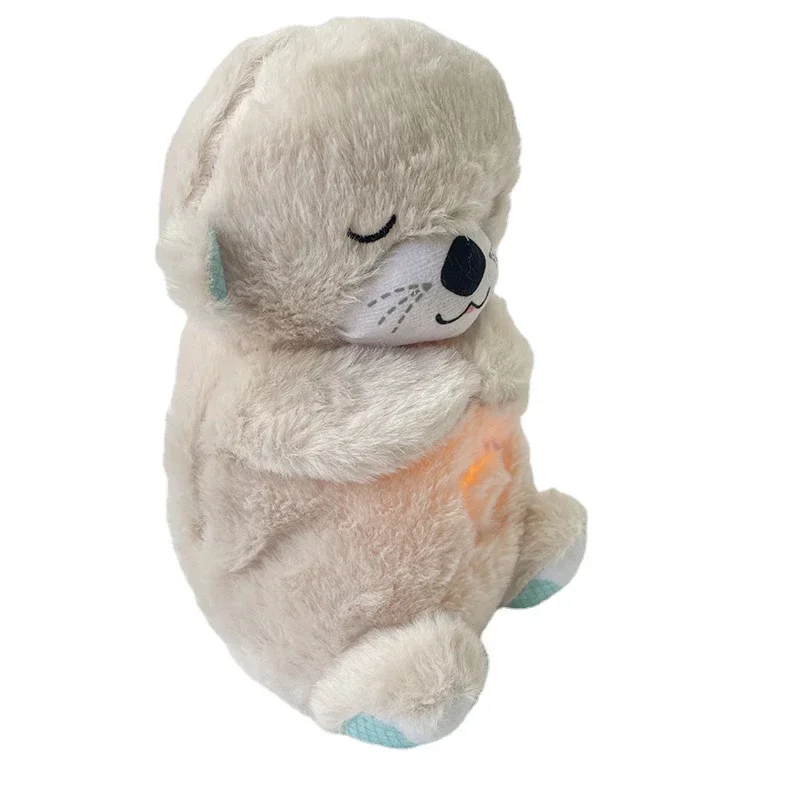 호흡 곰 진정 수달 봉제 인형 장난감, 아이 진정 음악 수면 동반 소리와 빛 인형 장난감 선물