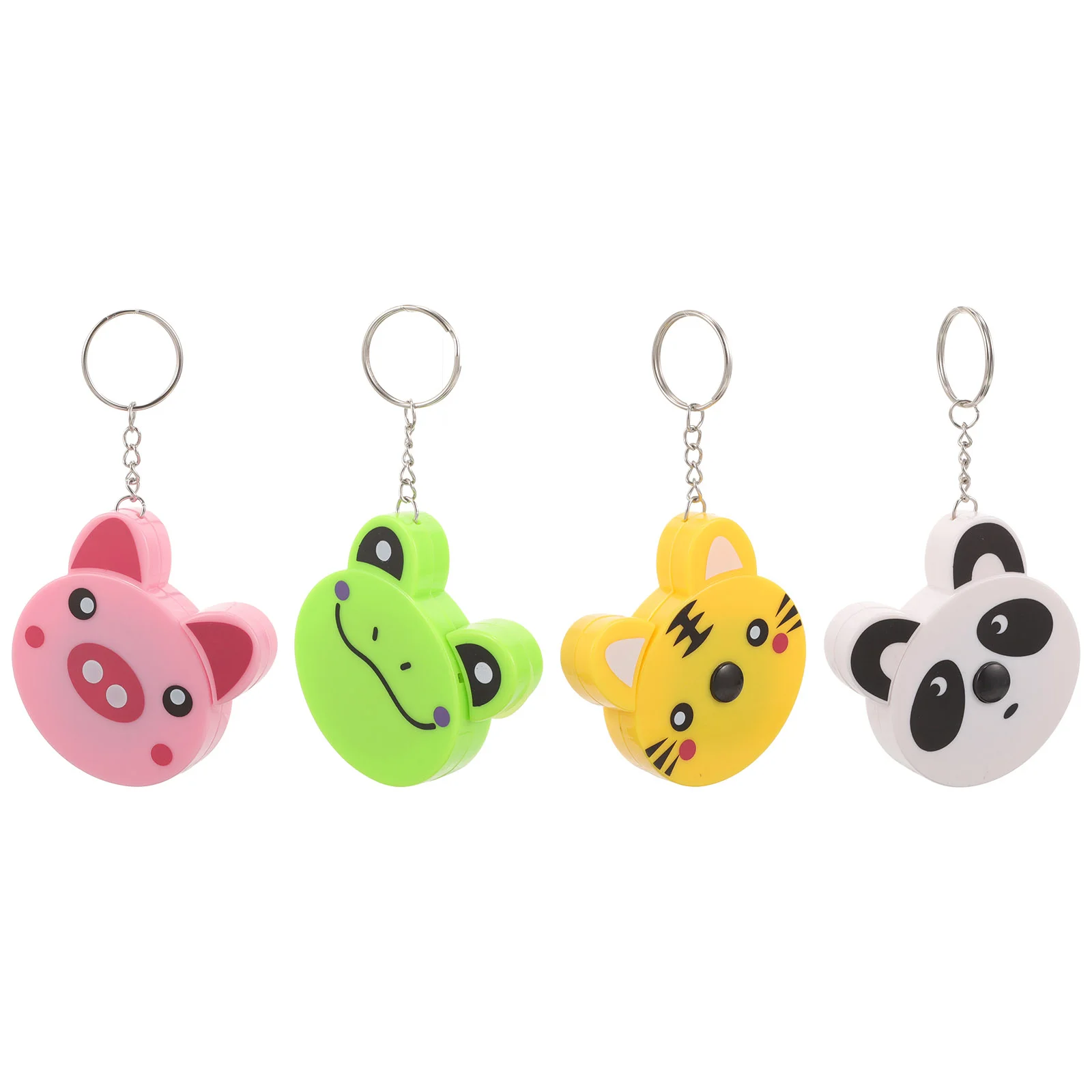 

4 Pcs Tape Measure Animal Fob Portable Ruler Keychain Metric Toy Measuring for Kids Panda Pendant