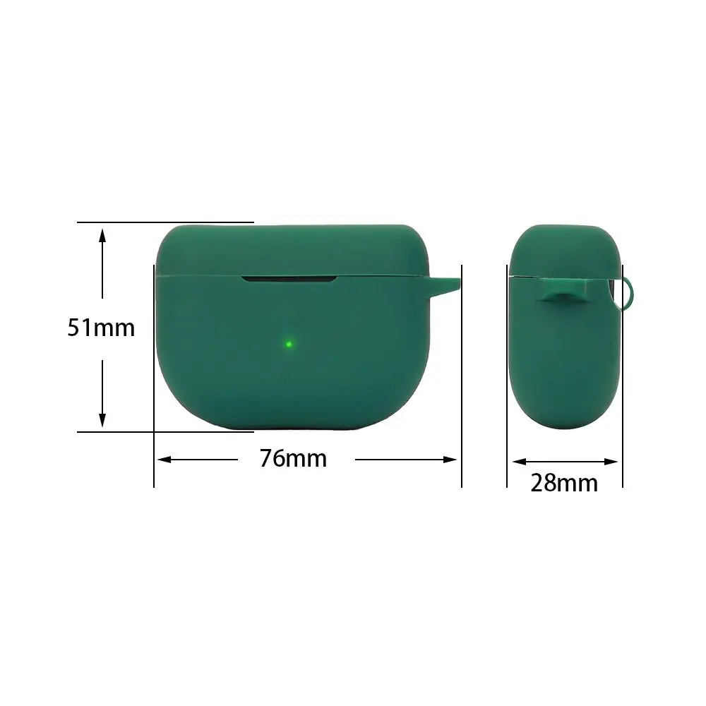 Shockproof Silicone Earphone Case with Hook - Solid Color, Anti-Scratch Protective Shell