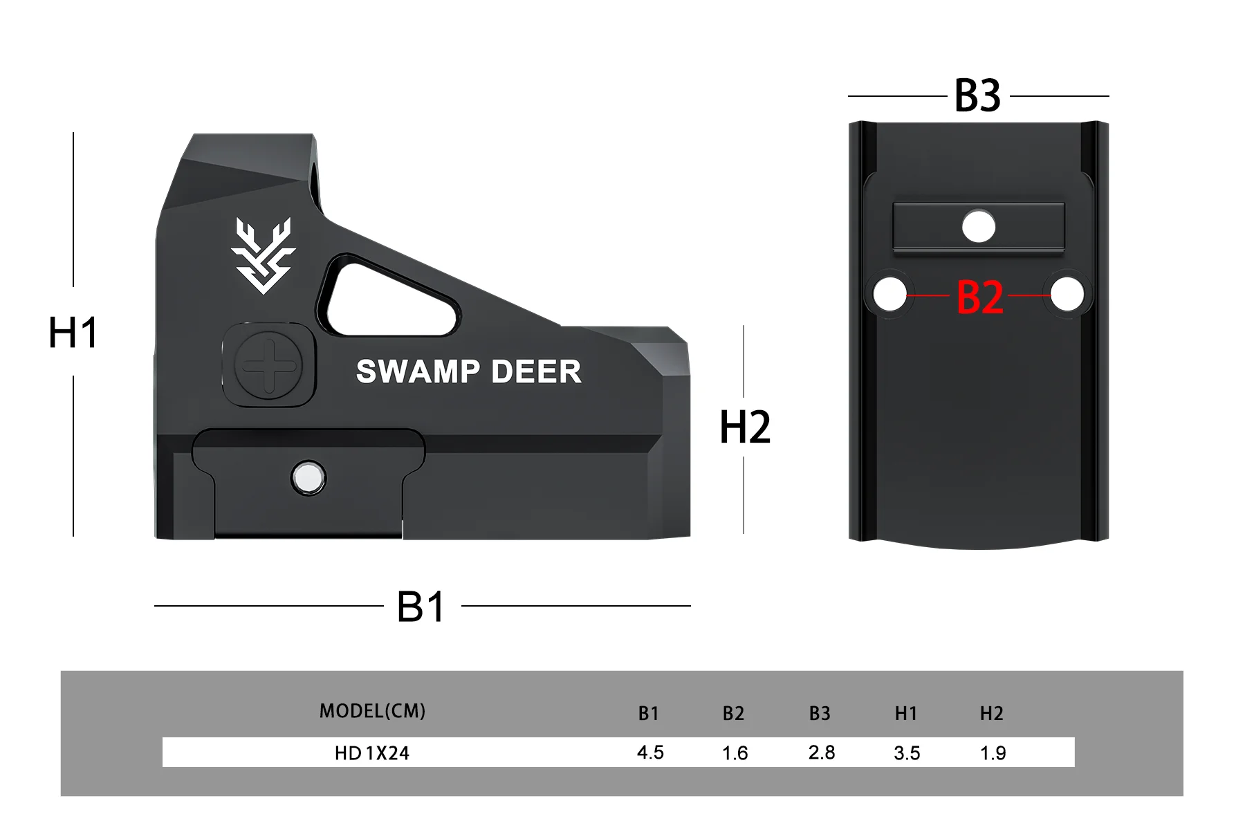 SWAMP DEER Red Dot Sight HD 1x24 Optics Tactical Walther Reflex Scope Fit Picatinny Mount Glock Scope Ar15 Hunting