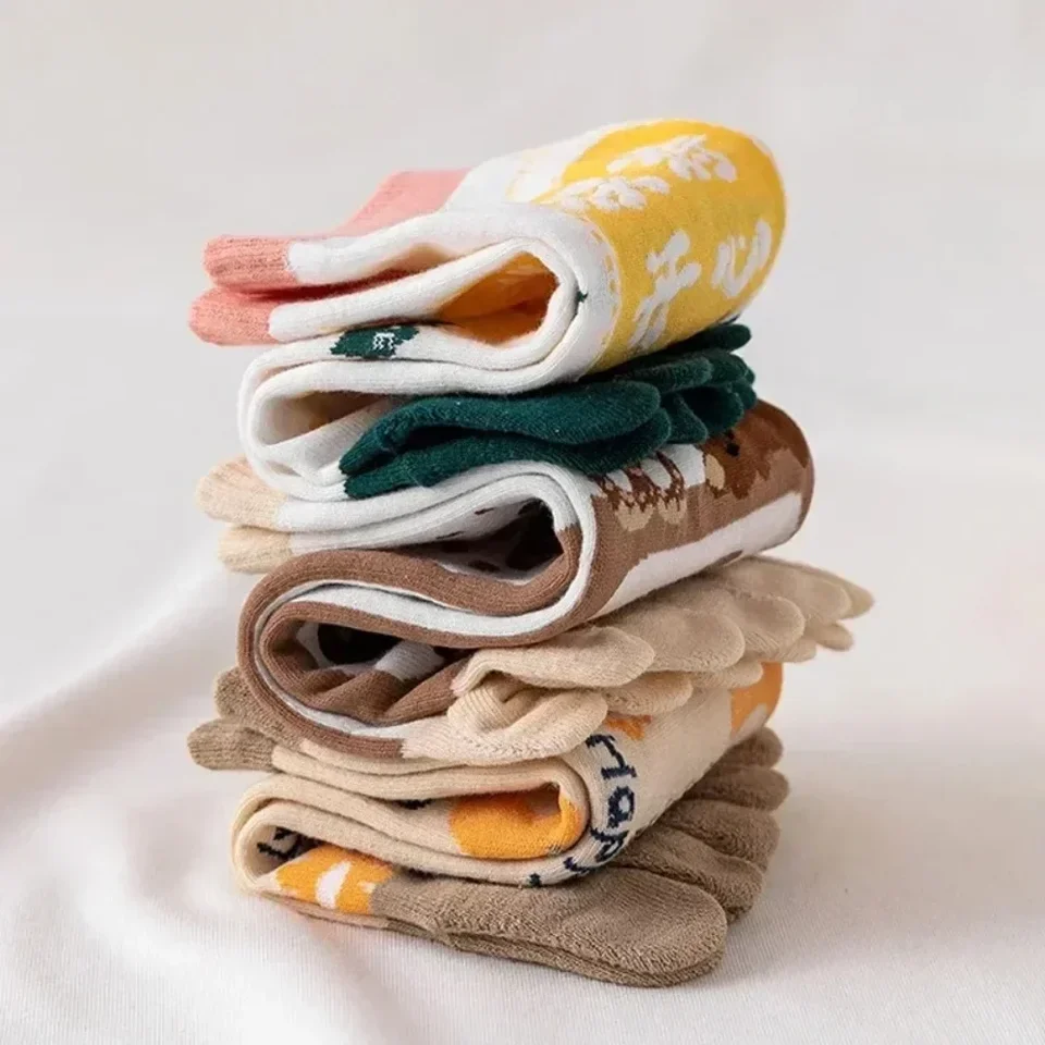 5 Paia Di Calzini Per Bambini Con Dita, Calzini A Cinque Dita Con - Foto 2