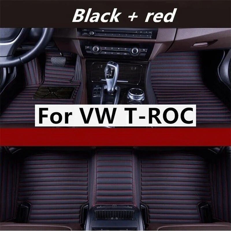 

Transverse grain Custom Car Floor Mats For VW TROC T-ROC Auto Carpets Foot Coche Accessories