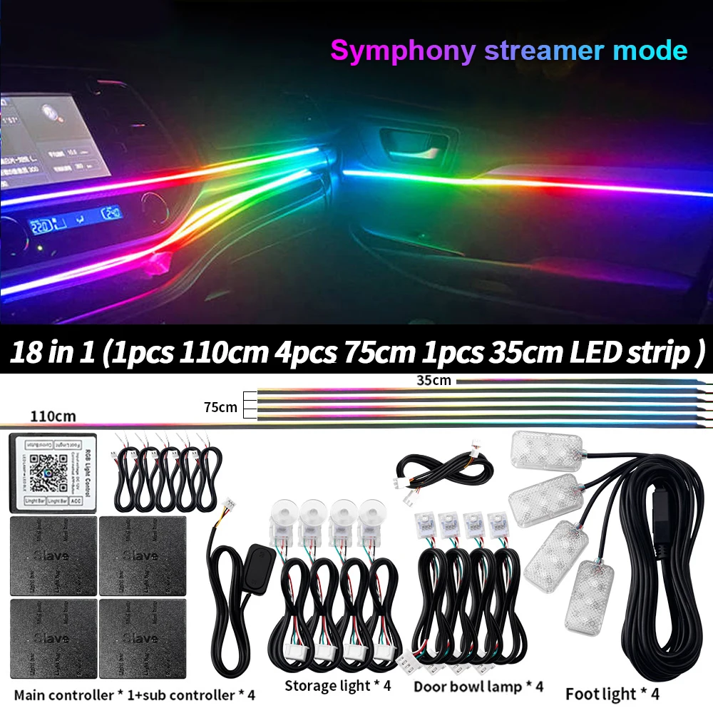 ตัวเลือกสินค้า แถบแสง LED สีสันสดใส ตกแต่งรถยนต์