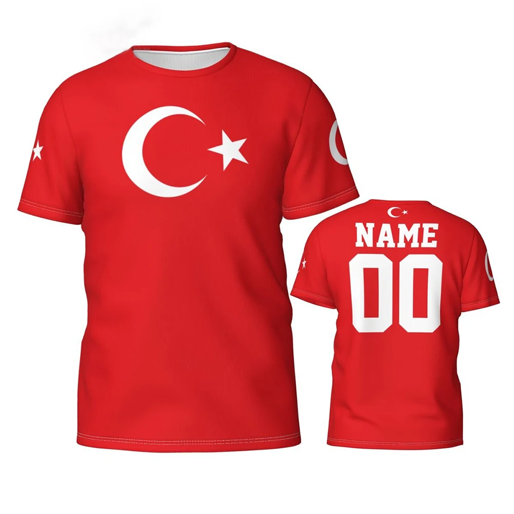 Nome Personalizzato Numero Turchia Flag Emblem Graphic T Shirt Per Uomo Abbigliamento Tuffiye Soccer Football Club Tee Shirts Jersey All'Ingrosso