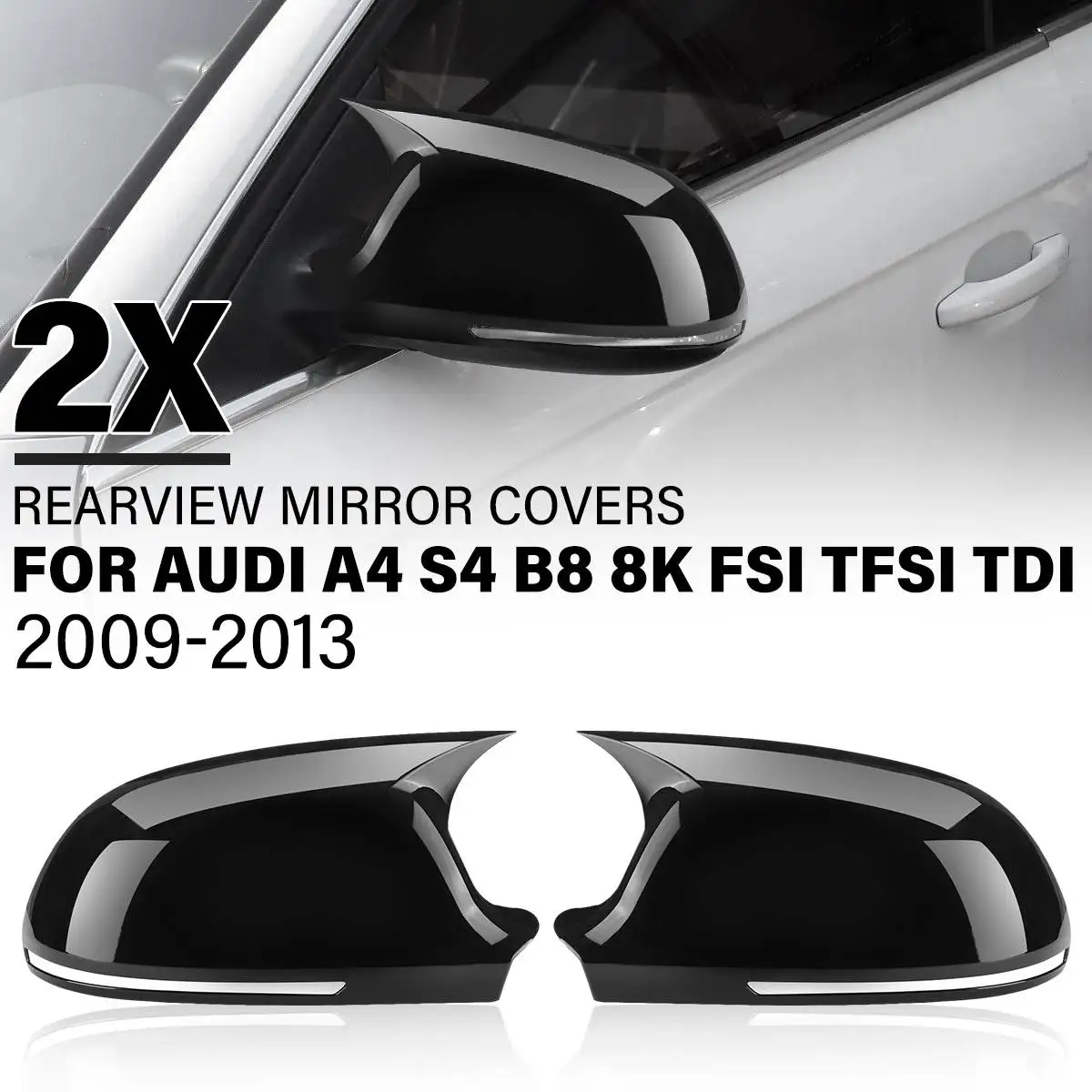 

Боковая крышка для зеркала заднего вида автомобиля для Audi A4 S4 B8 8K FSI TFSI TDI 2009-2013, боковая крышка для дополнительного зеркала левая и правая