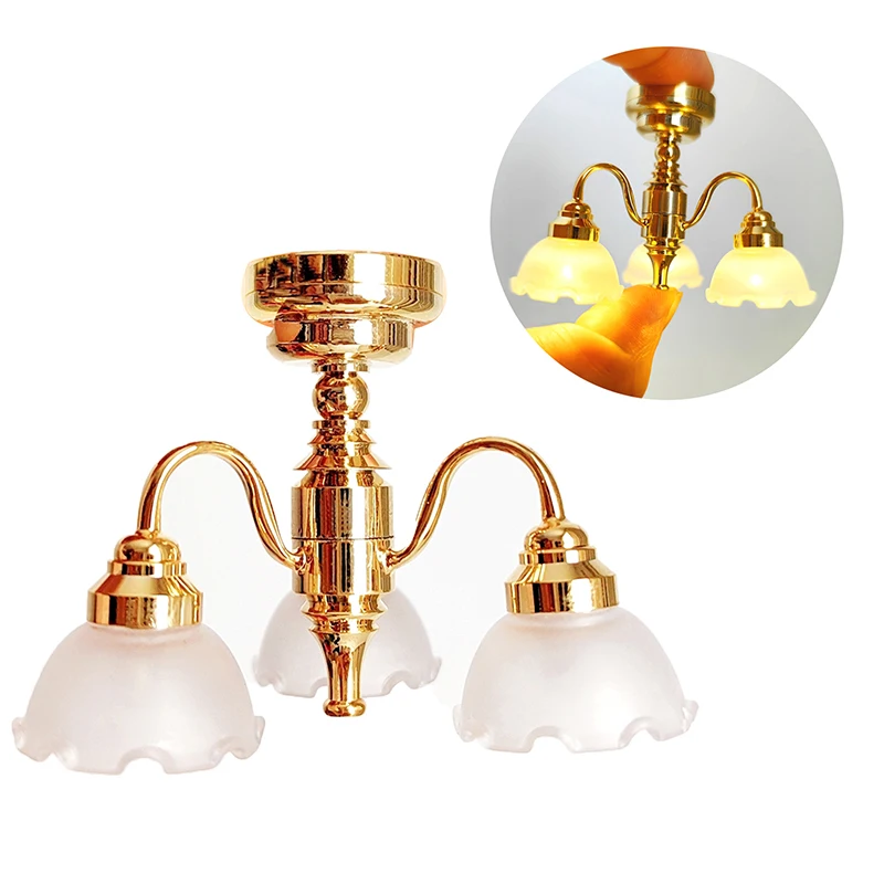 1:12/1:6 Scale Dollhouse Accessories Miniature LED Wall Sconce Lamp, Dollhouse Table Lamp, Battery Operated With ON/OFF Switch 6