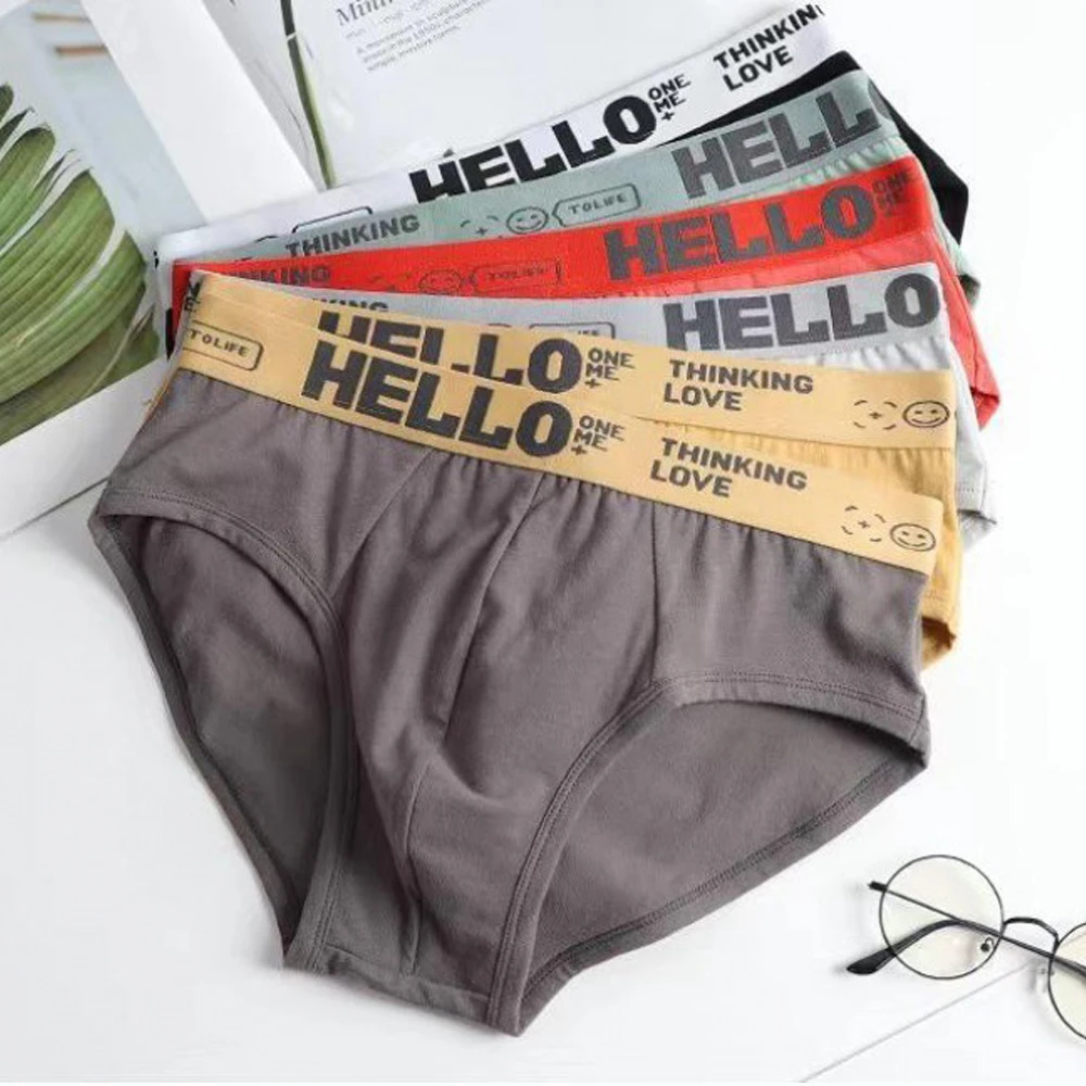 

Men's Cotton Briefs Breathable Men Underwear Low Waist Comfortable Panties Gays Underpanties Sexy Man Brief hombre cueca