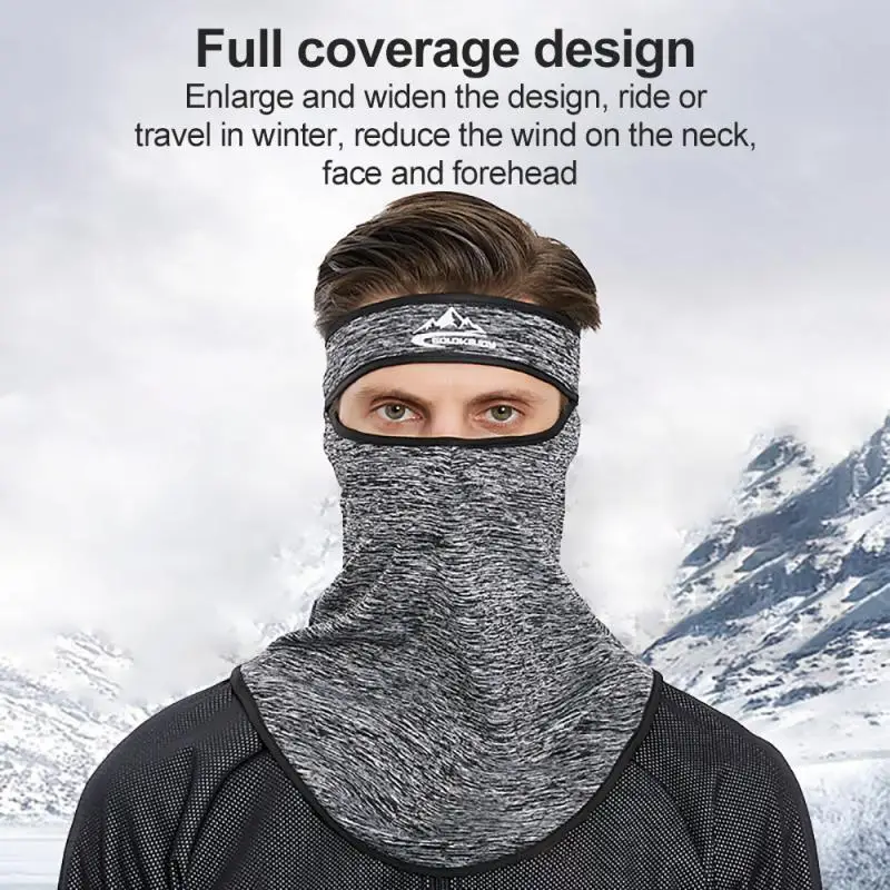

Cycling Mask Outdoor Sports Plus Velvet Head Scarf Solid Color Headband Bike Wrist Band Bandana For Windproof Sunscreen Masks