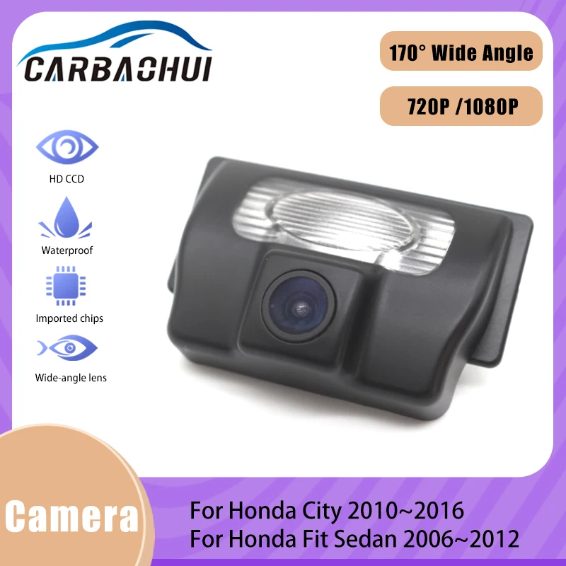 

Car Rear View Camera reverse Backup Parking Camera LED Night Vision HD For Honda City 2010~2016 Fit Sedan 2006~2010 2011 2012