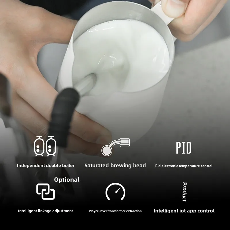 Coffee Machine Data-s, 220V 50Hz, Pad Not Have, Italian Semi-automatic, 9Bar Dual Boiler, Pressure Swing Extraction Gear Pump