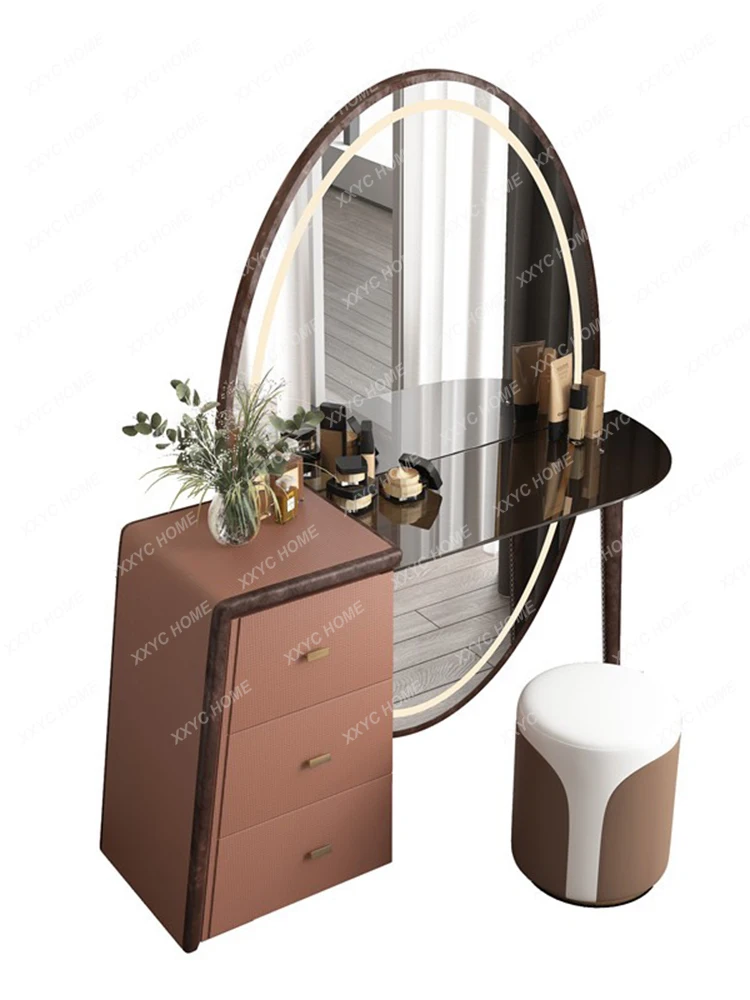 

Туалетный столик светильник роскошное напольное большое зеркало для макияжа для спальни столик для макияжа шкафчик «Все в одном»