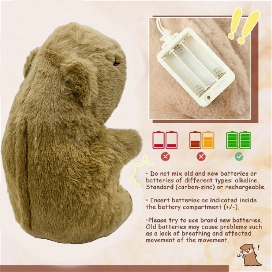 Breathing Capybara Plush Toy 1pc 13in