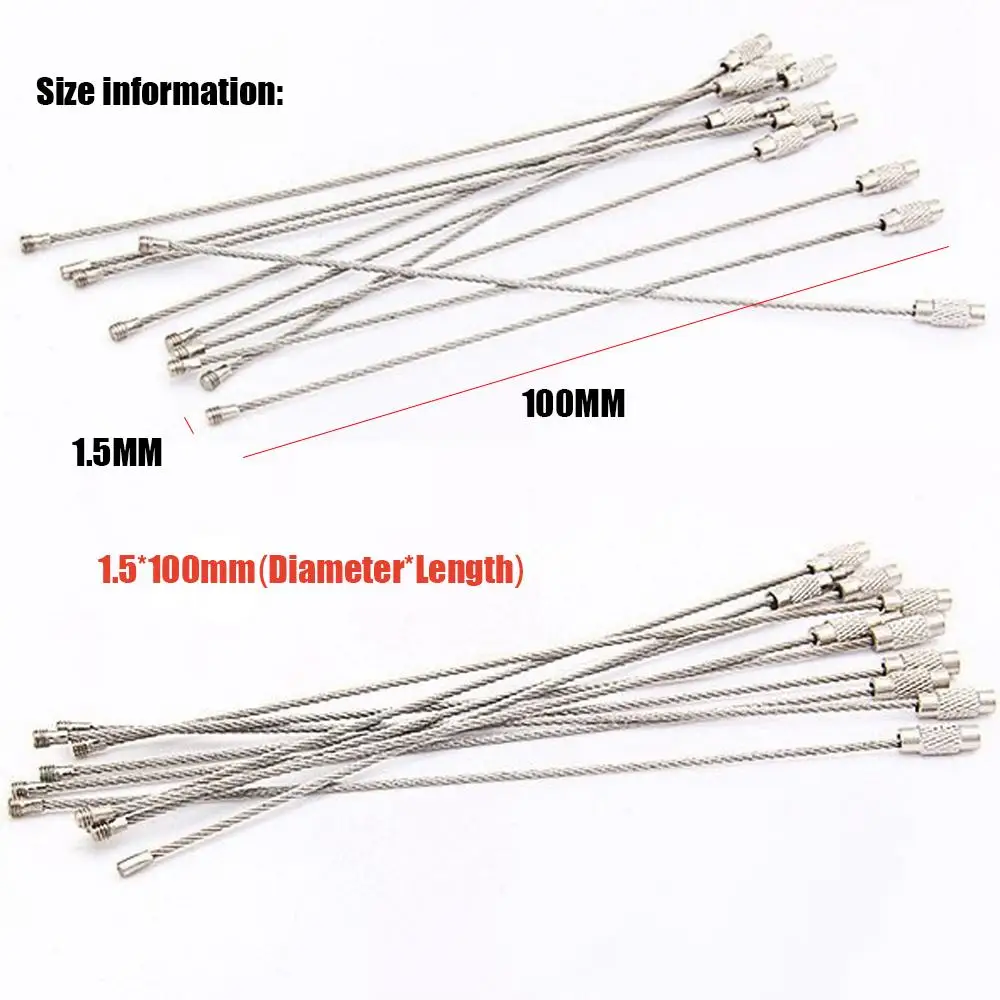 5/10/15Pcs High quality Outdoor Tools Locking Keys Chain Wire Keyrings EDC Keychain Key Holder Stainless Steel Carabiner