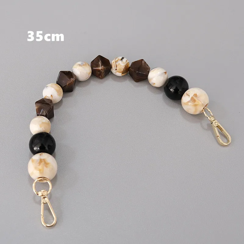 Neue Frau Tasche Zubehör Braun Beige Acryl Harz Perlen Teile Luxus Handarbeit Armband Frauen Ersatz Tasche Griff Kette – Detail 8