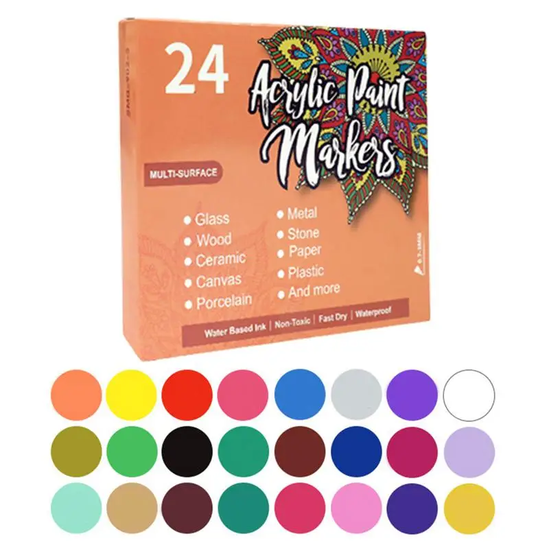 

Ручка для рисования премиум-класса, маркер для рисования акриловыми красками, средний наконечник, акриловый художественный маркер для всех поверхностей, художественные принадлежности