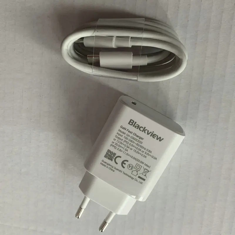 Blackview SHARK 8 OSCAL TIGER 12 탭 18 태블릿 용 전원 어댑터 기존 33W 고속 충전 EU 플러그 여행용 충전기 유형 C 케이블