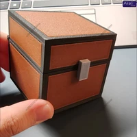 Pixel Style Treasure Chest Storage Box Creative Jewelry Organizer Desktop Container Collectible Gift Home Decor Storage Case 5