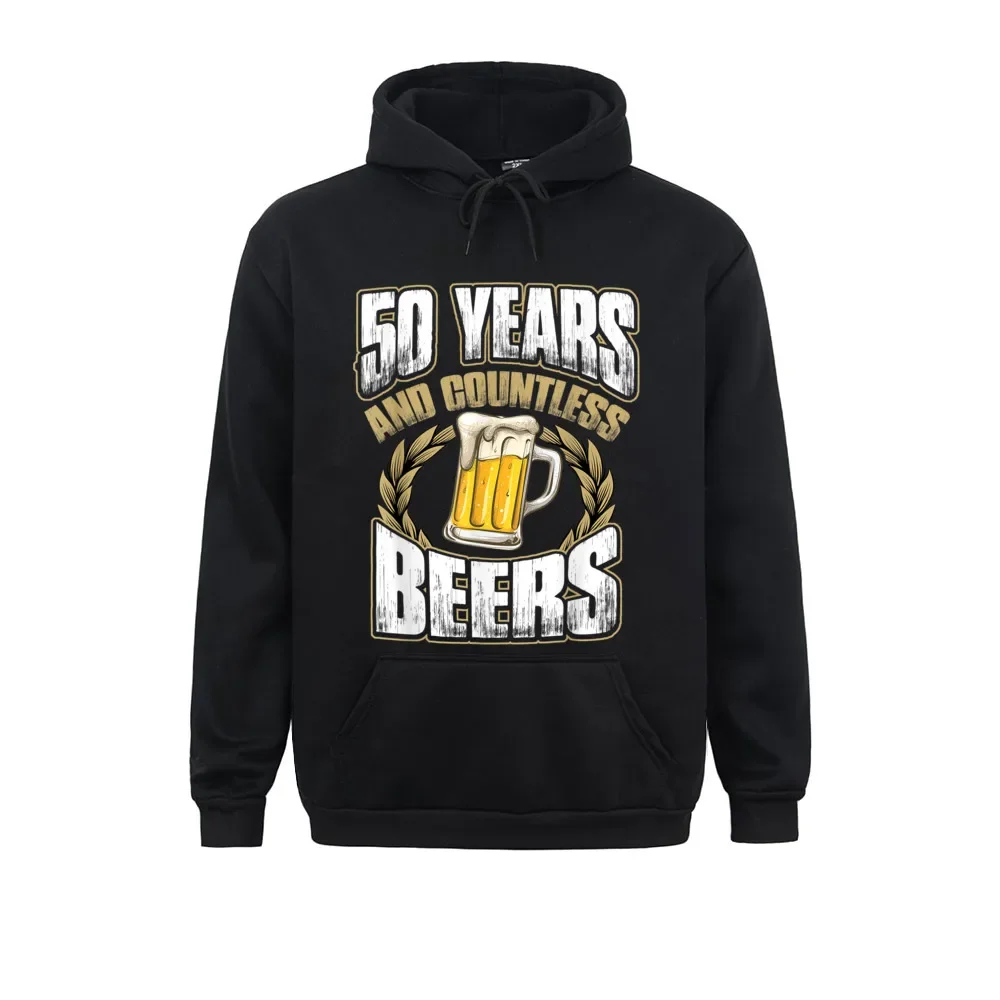 

Funny 50th Birthday Quote Quot Fifty Years And Countless Beers Quot Graphic Mens Sweatshirts Long Sleeve Hoodies Sportswear