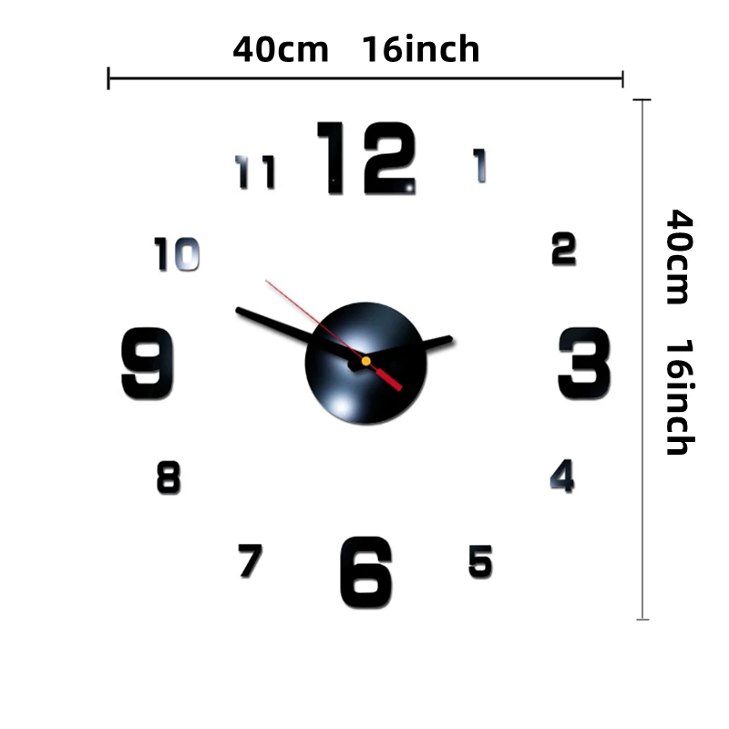 Grande orologio da parete 3D fai da te Orologi a specchio