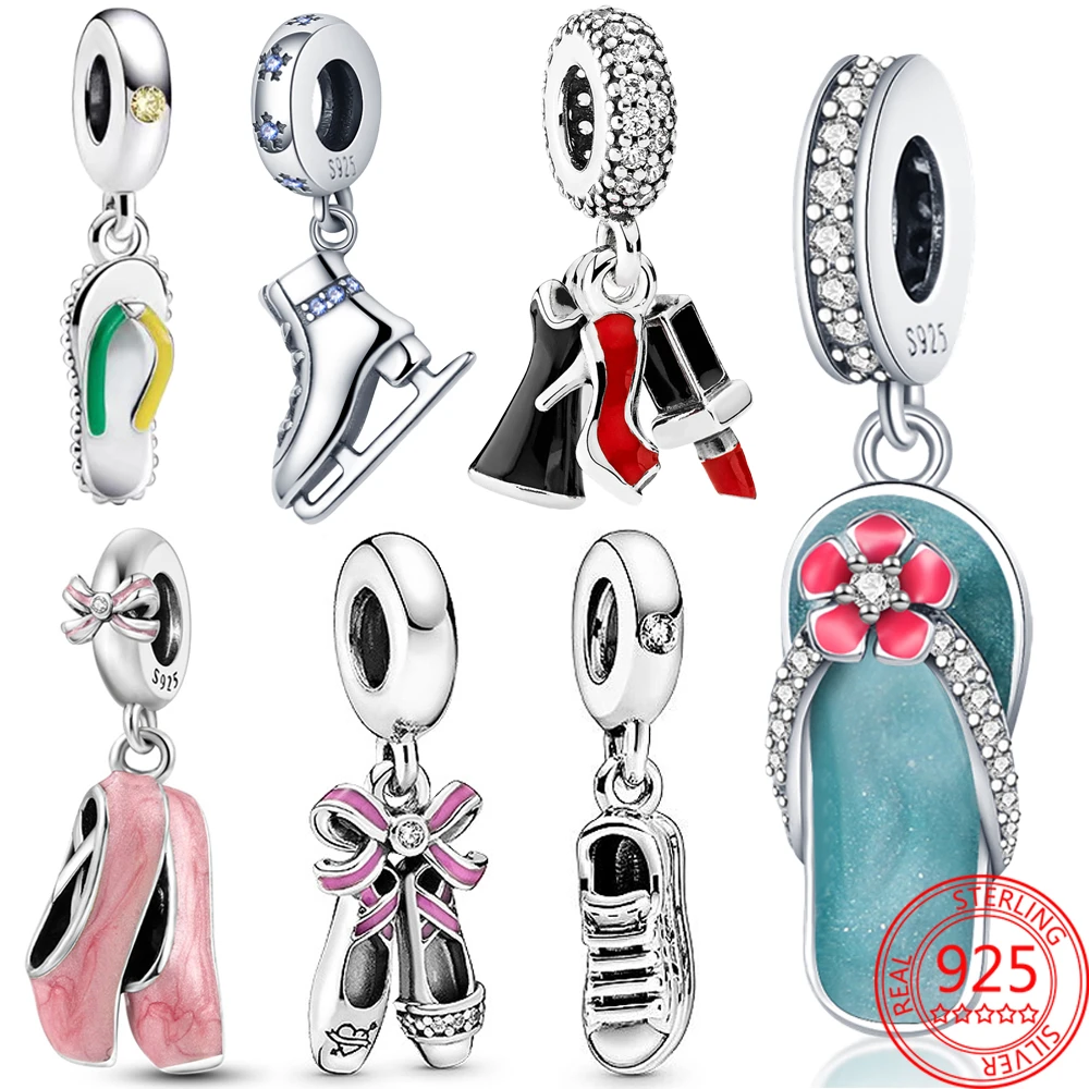 Shoe Series Skating Iceskate Sneaker Pink Ballerina Shoes Dangle Charm