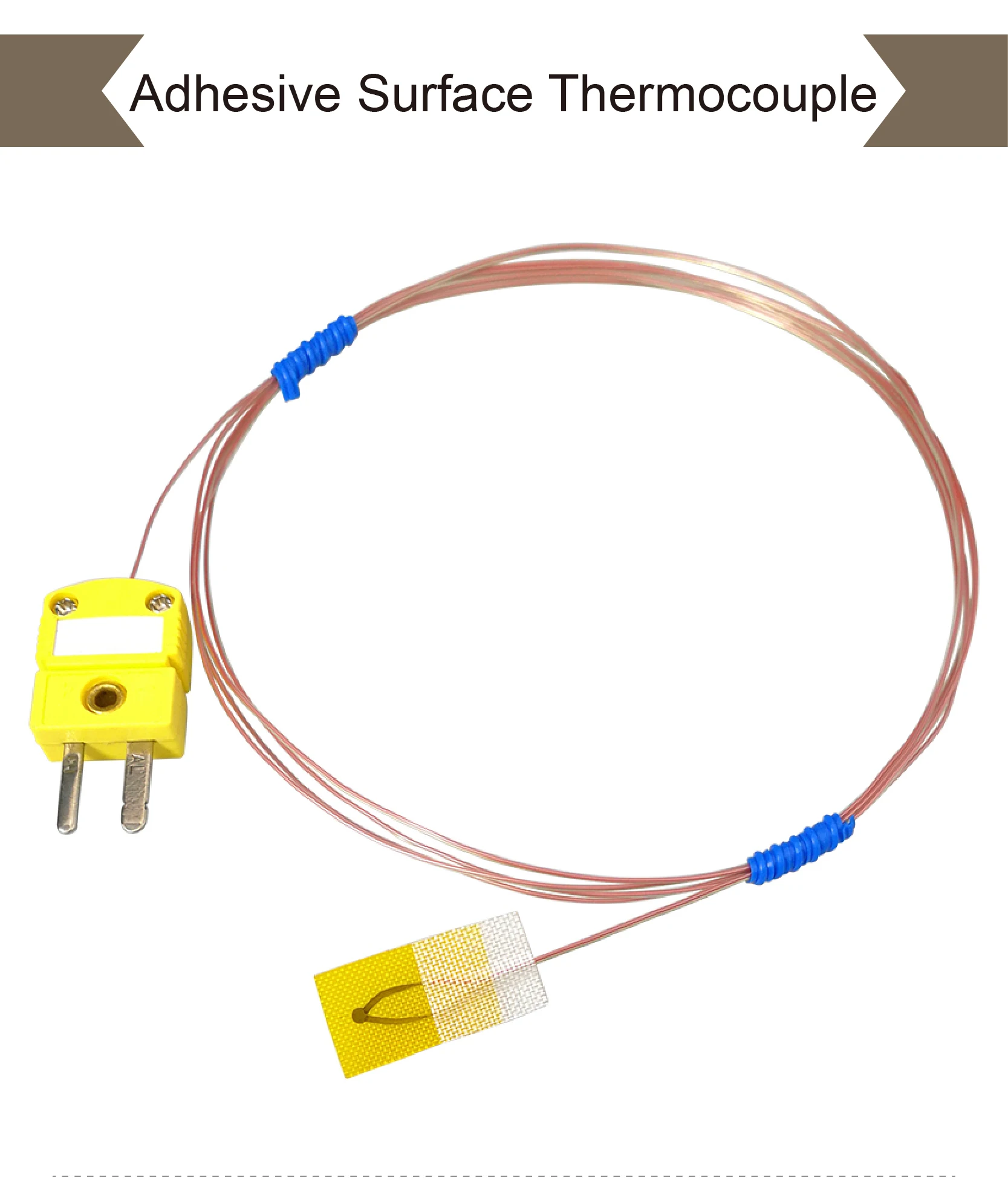 K T J Type Surface Mount Adhesive Thermocouple Probe Thin Film Stick-on Sensor 0
