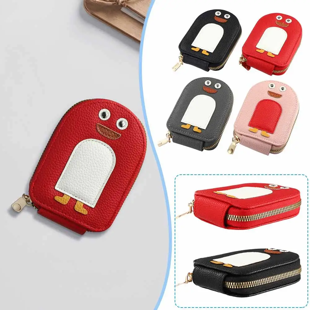 

Cute Cartoon Penguin Pu Credit Card Coin Wallet Women's Card Card Portable Id Credit Card Bag Outdoor Holder Bank G3k8