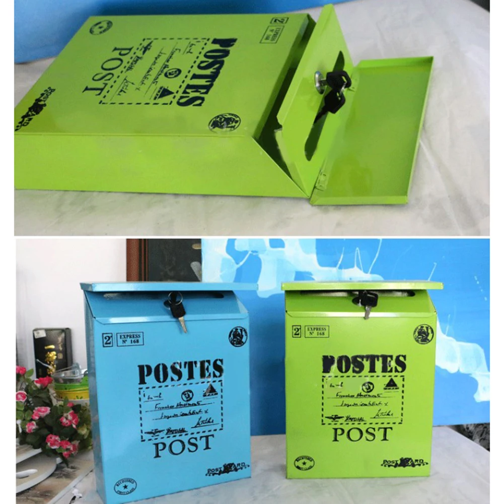 Description Picture 4 of itemVintage Wall Mount Mailbox Letter Box Retro Postal Letter Newspaper Box Wall Mounted Post Box Decoration Crafts Farmhouse Post 