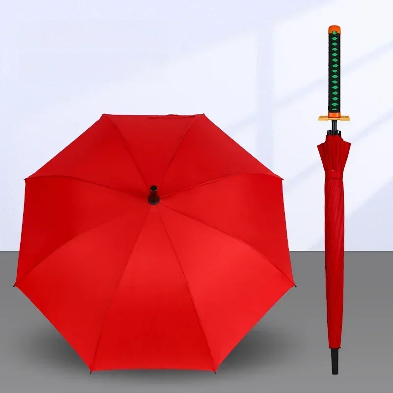 Demon Slayer Katana Umbrella Real Size Japanese Tanjirouu Long Parasol 8 Bones Anime Surrounding Gift Cosplay Prop Life Supplies folding umbrella,automatic umbrella,sun umbrella