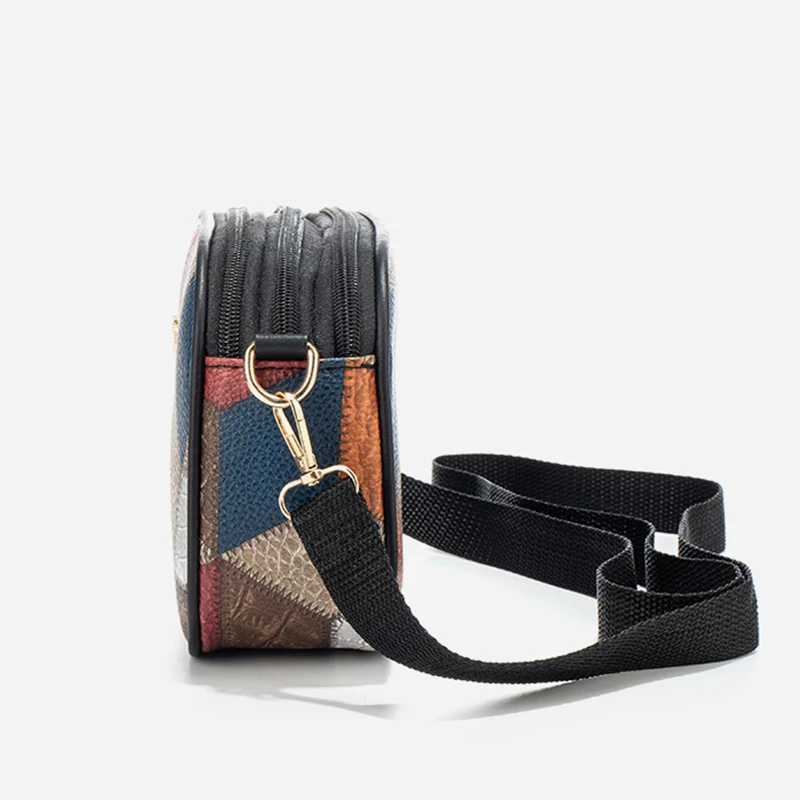 Three-Layer Leather Crossbody Shoulder and Clutch Bag Portable Triple PU Leather Slanting Shoulder Women's Zipper Crossbody Bags