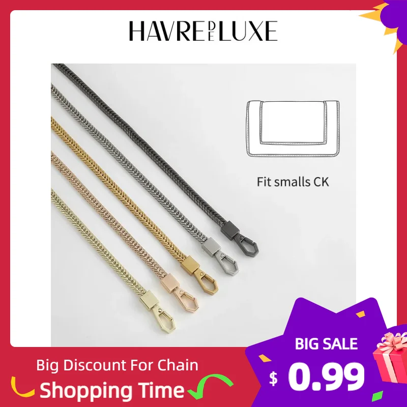

High-end women's bags accessory bag chain bag snake bones chain metal bag chain purse chain crossbody single buy HAVRE DE LUXE