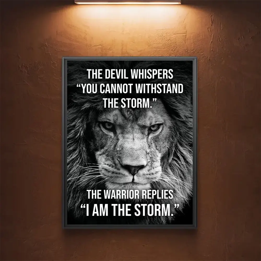 

Warrior I AM The Storm Posters And Prints Lion Picture Animals Canvas Painting Wall Art For Living Room Cuadros Home Decor Gift