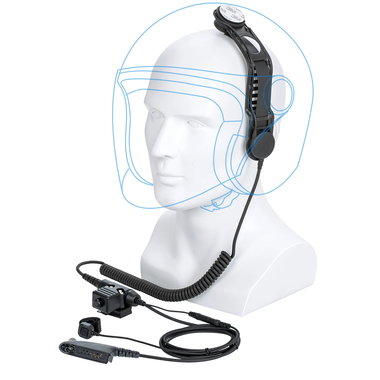 Motorcycle Bike Fighting Helmet Bone Conduction walkie talkie Headset with Finger Microphone and U94 PTT for GP320 GP328 GP338