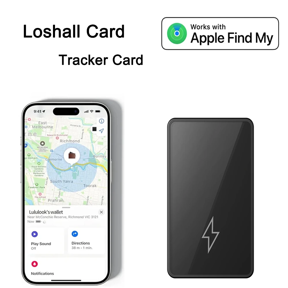 Wallet GPS Tracker Card Finder Works with Apple Find My Finder Locator For Lugga