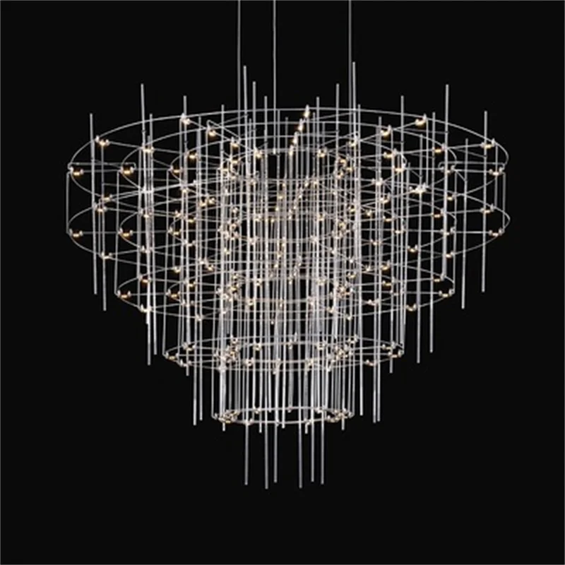

Stainless Steel Crystal Chandelier LED Lamp for Living Room Art Decor Indoor Home Lighting Big Silver Gold Round Hanging Lamp