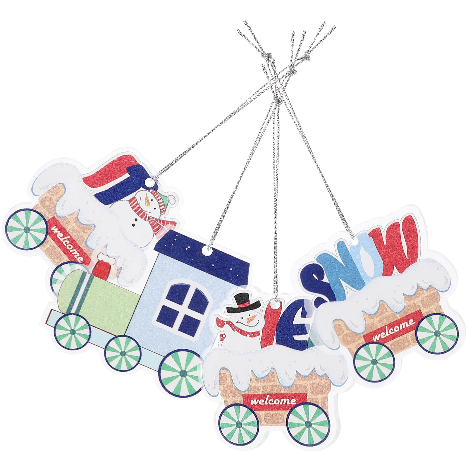 

Snowman Train Ornament Christmas Tree Pendant Santa Claus Decoration Party Props