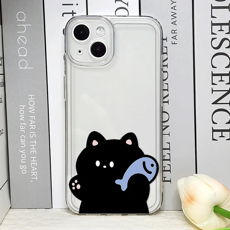 Cute Cartoon Fish Cat Couple Phone Case for IPhone 16 15 14 11 Pro Max 13 12 Mini XR XS X 7 8 16Plus SE2 Lovers Soft Cover Shell 3 Cute Cartoon Fish Cat Couple Phone Case for IPhone 16 15 14 11 Pro Max 13 12 Mini XR XS X 7 8 16Plus SE2 Lovers Soft Cover Shell – Bild 3
